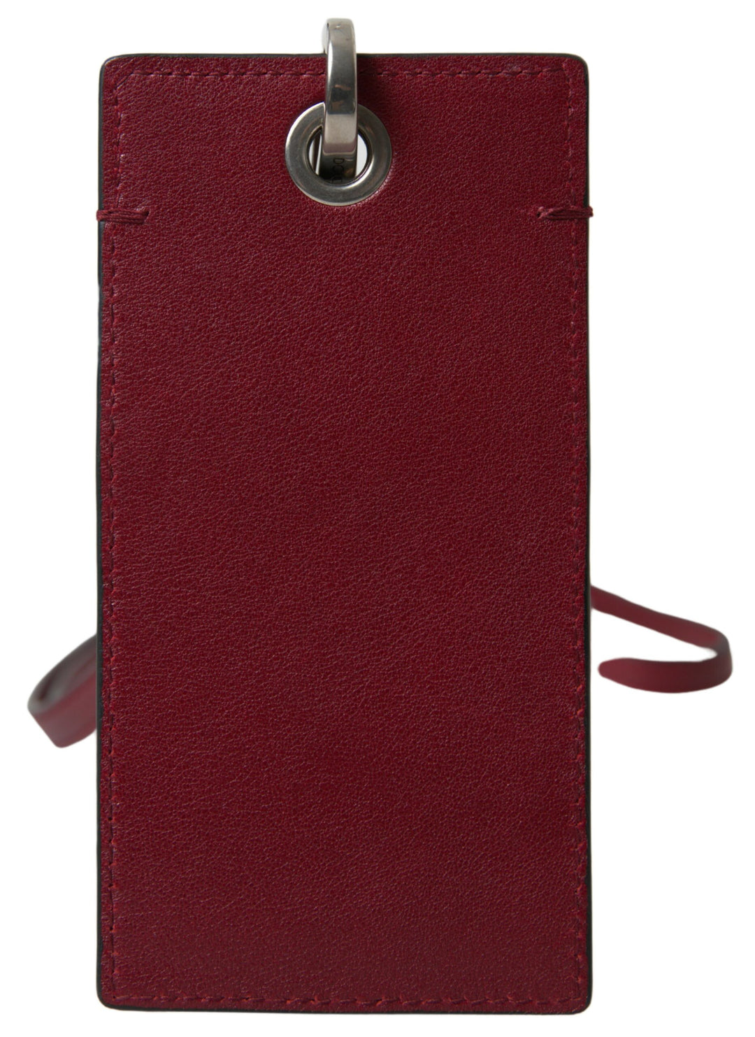 Rotes Leder Lanyard Logo Slim Card Holder Herren Geldbörse