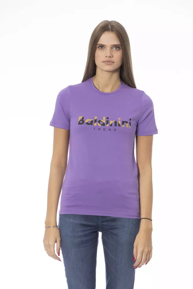 Lila Baumwolle Frauen T-Shirt