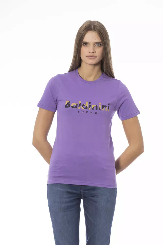 Lila Baumwolle Frauen T-Shirt