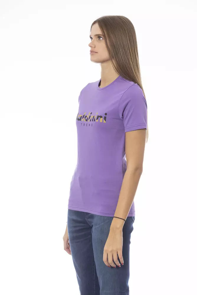 Lila Baumwolle Frauen T-Shirt
