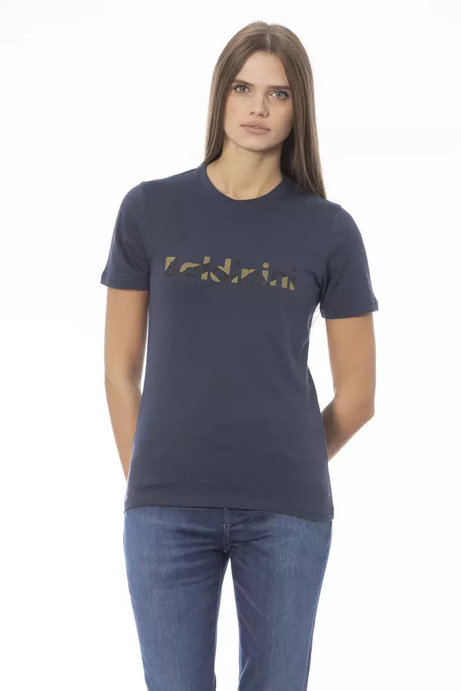 T-Shirt aus blauer Baumwolle für Frauen