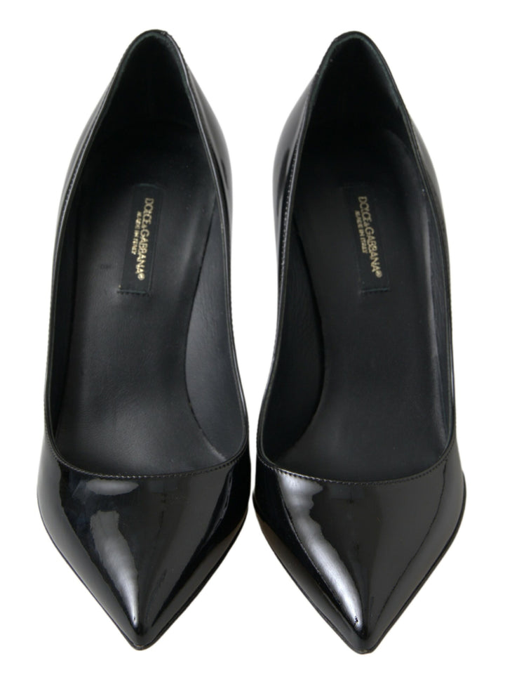 Elegant patent leather heels pumps