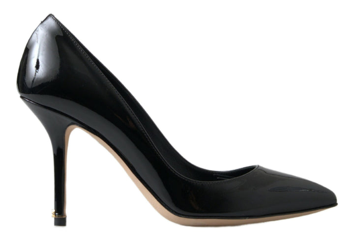 Elegant patent leather heels pumps