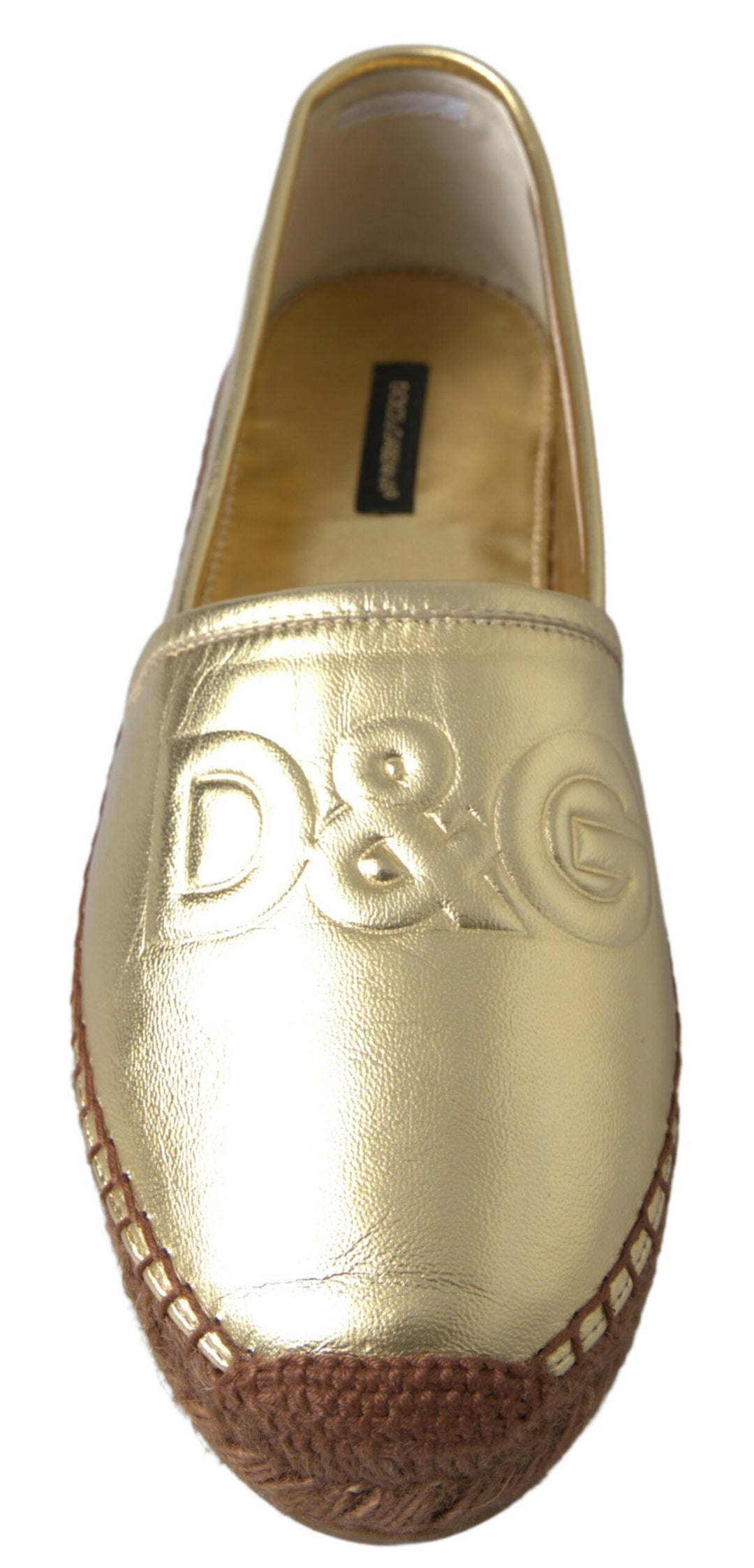 Dolce & Gabbana Goldene Eleganz Espadrilles aus Leder