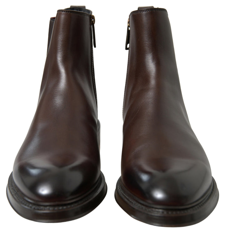 Braun Leder Chelsea Herren Stiefel Schuhe