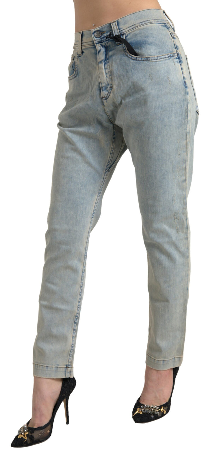 Chic mid-waist skinny jeans in blue
