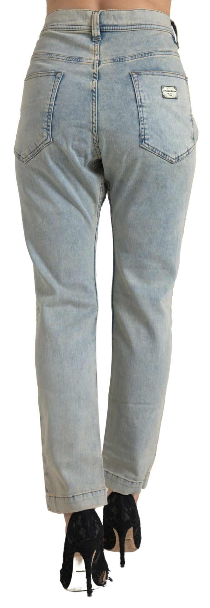 Chic mid-waist skinny jeans in blue