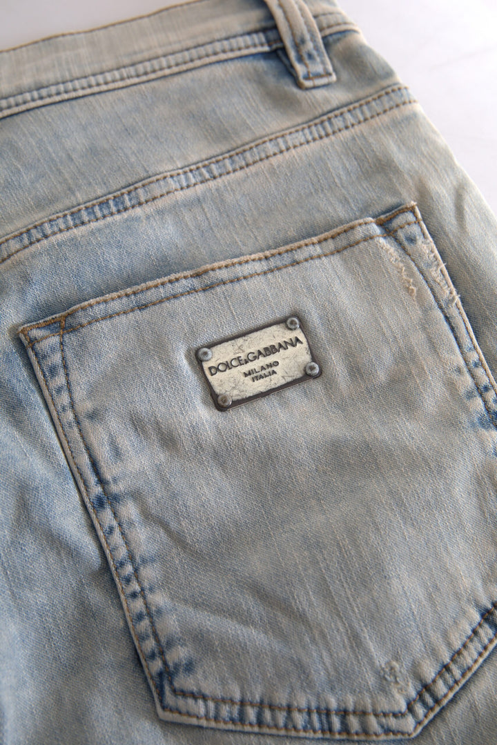 Chic mid-waist skinny jeans in blue