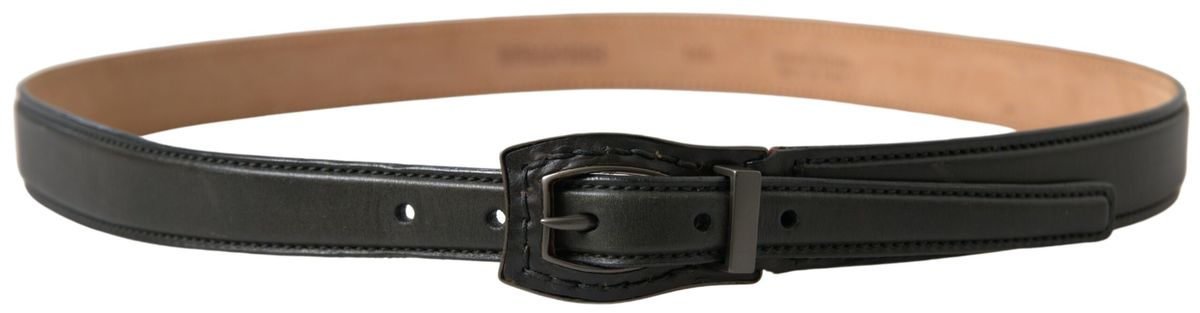 Cintura-Gürtel aus schwarzem Leder mit Metallschnalle
