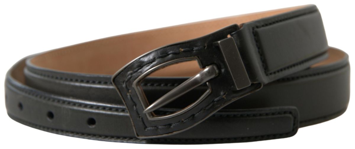 Cintura-Gürtel aus schwarzem Leder mit Metallschnalle
