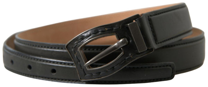 Exquisite Italian leather belt with metal buckle