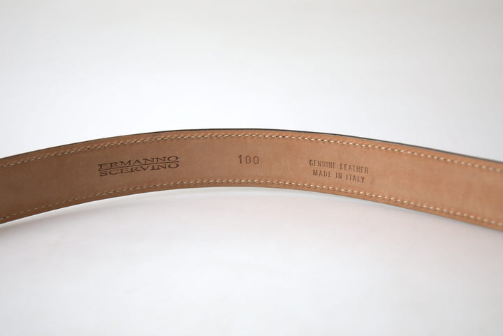 Exquisite Italian leather belt with metal buckle