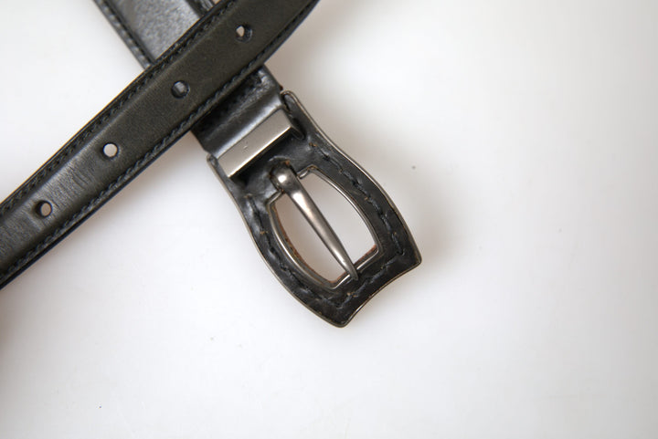 Exquisite Italian leather belt with metal buckle