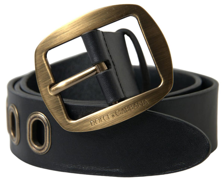 Slim Italian leather belt with metal buckle