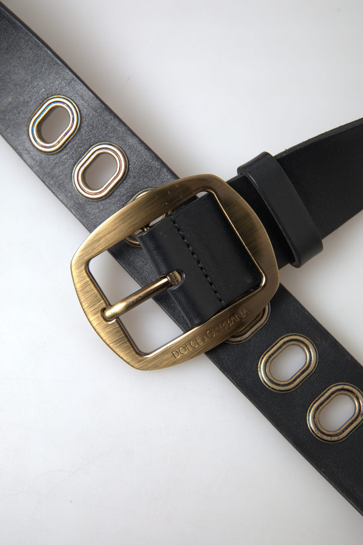 Slim Italian leather belt with metal buckle