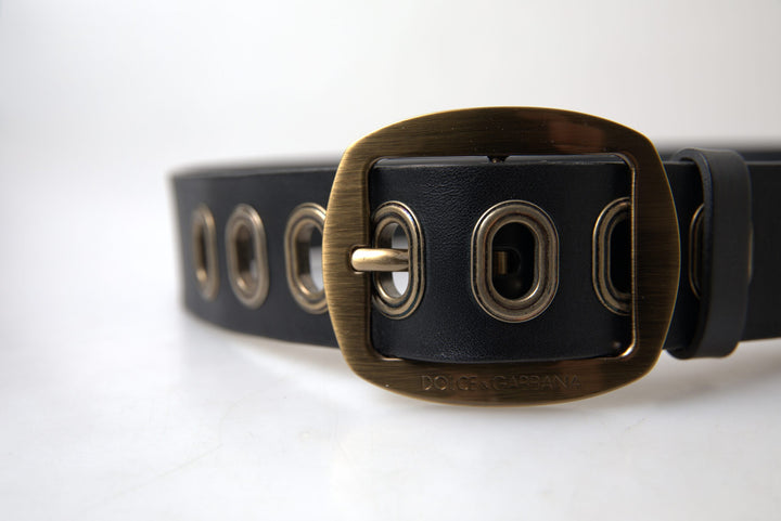 Slim Italian leather belt with metal buckle