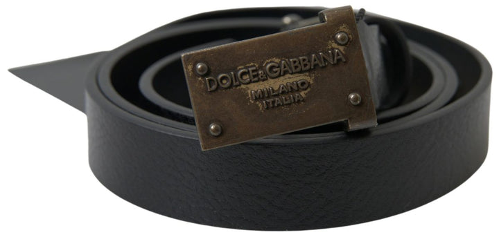 Dolce & Gabbana Eleganter schwarzer Ledergürtel - Metallschnallen-Verschluss