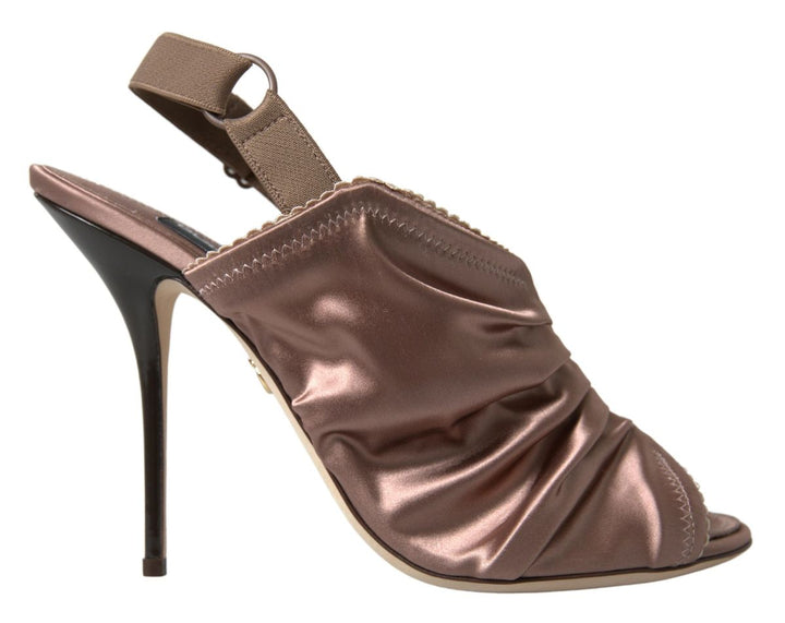 Elegant slingback stiletto heels in light brown
