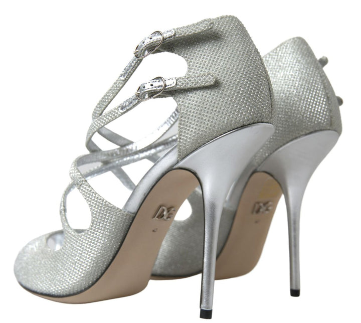 Silber schimmert Sandalen Absatz Pumps Schuhe
