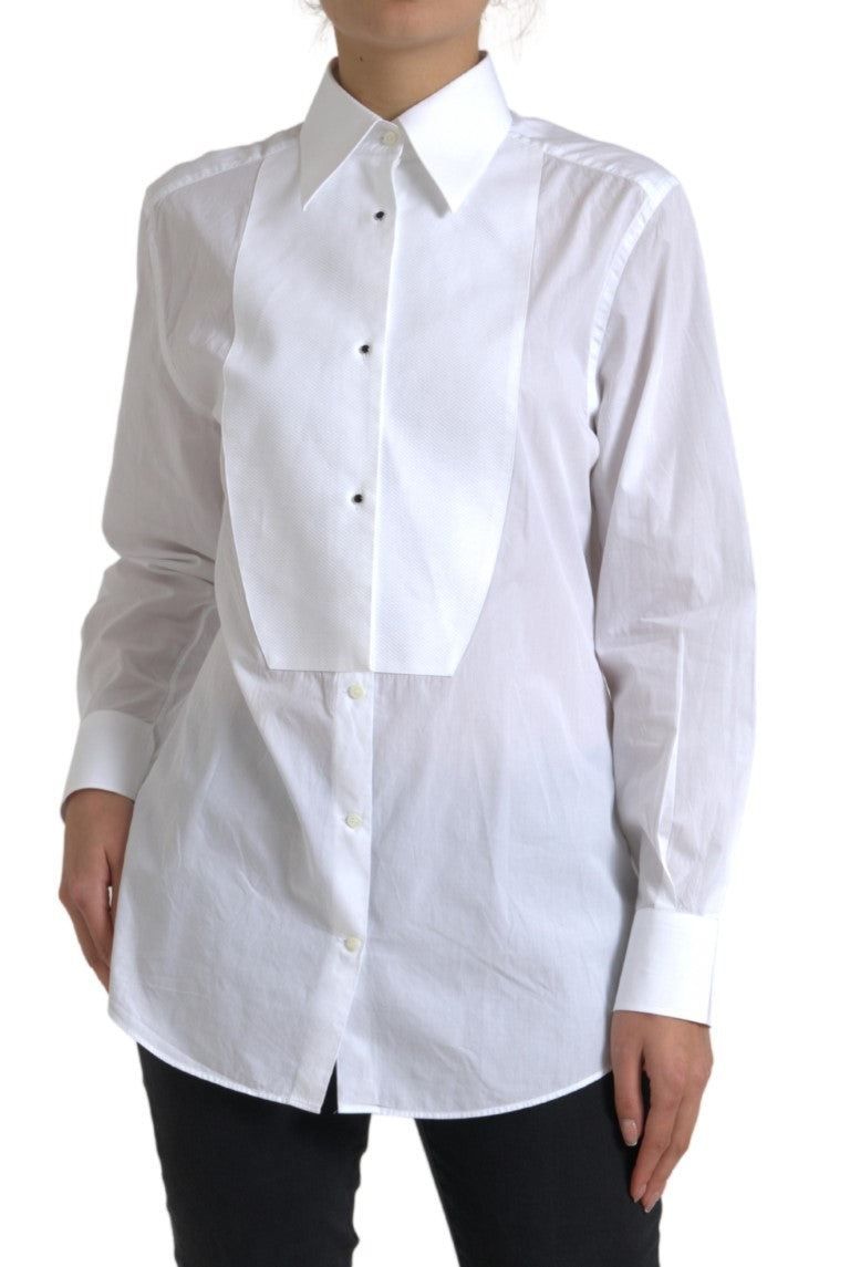 Elegant white cotton poplin shirt