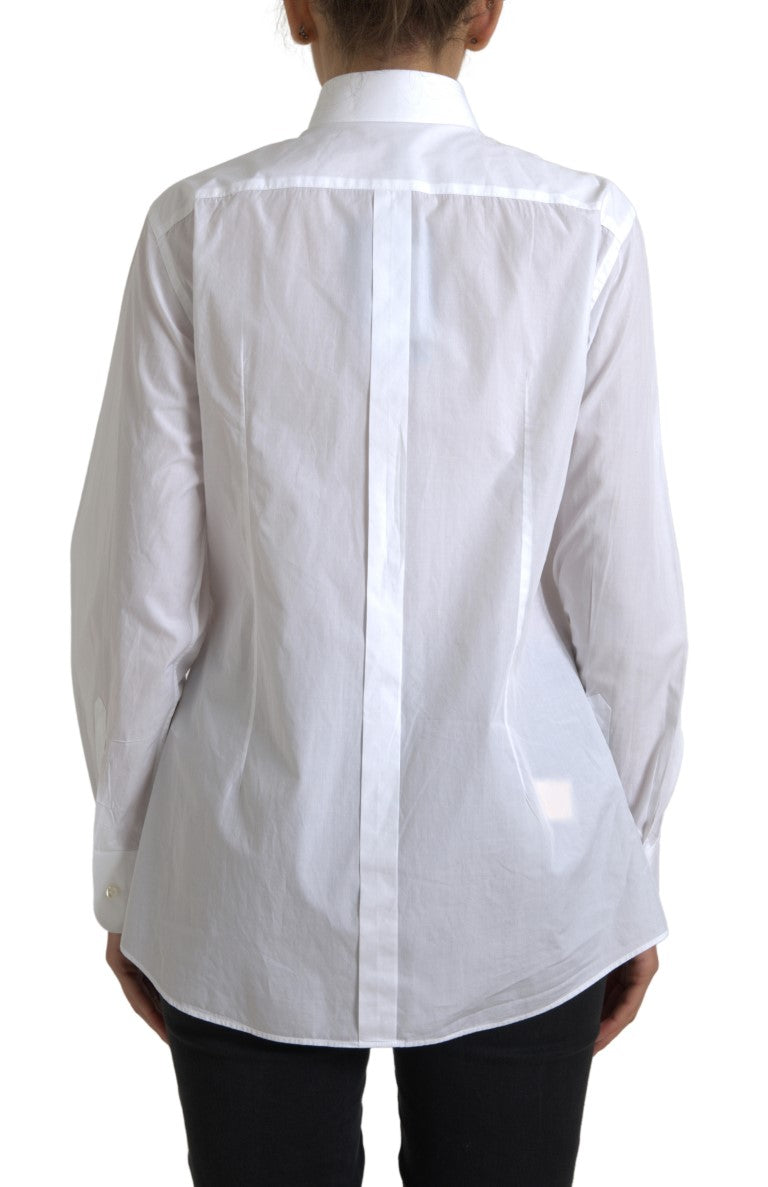 Elegant white cotton poplin shirt