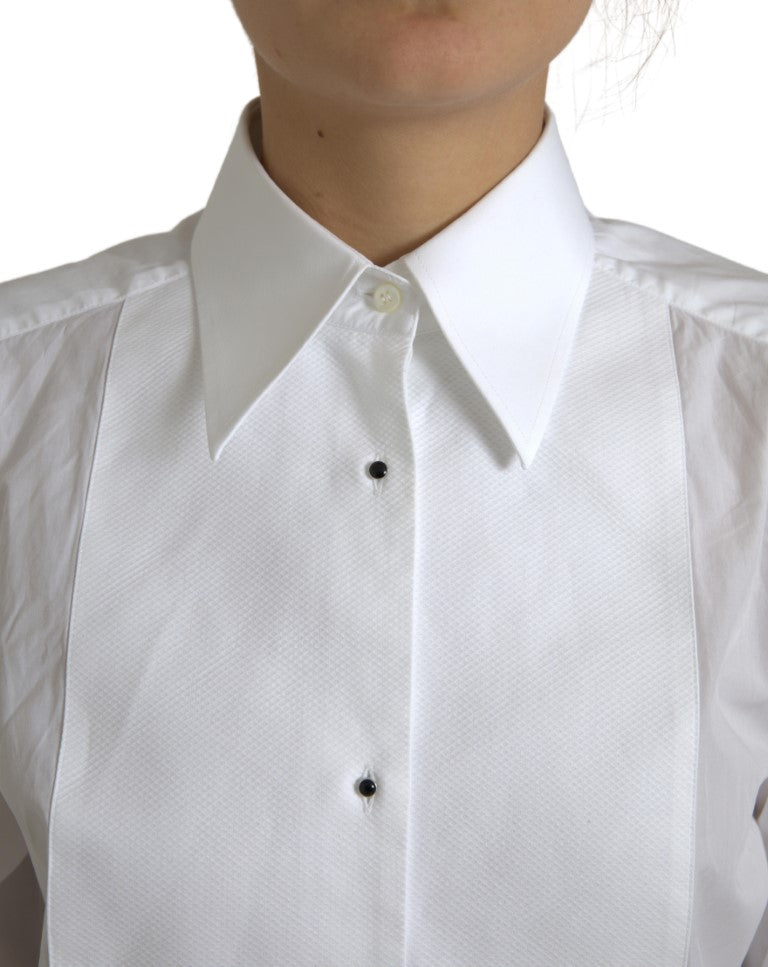 Elegant white cotton poplin shirt