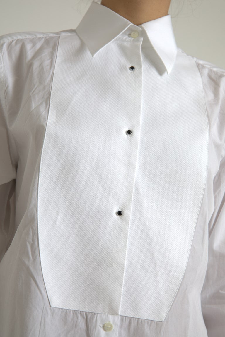 Elegant white cotton poplin shirt