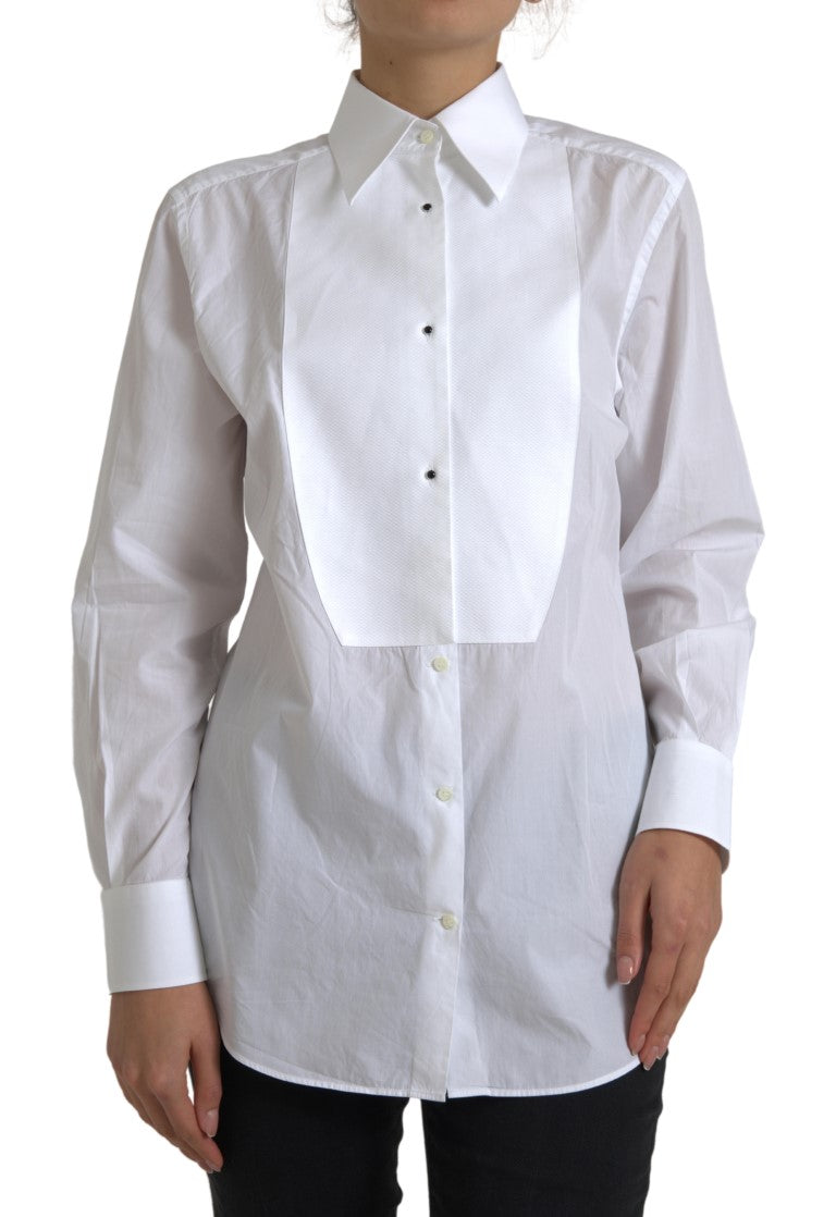 Elegant white cotton poplin shirt