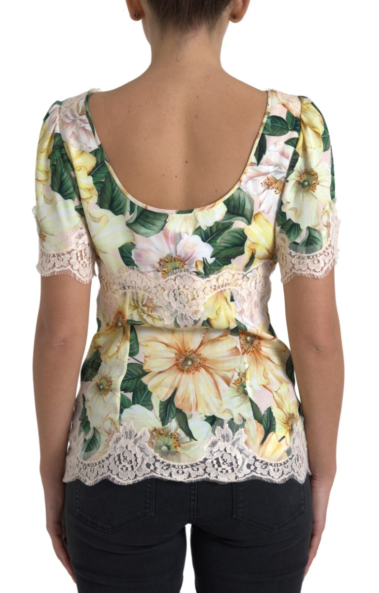 Dolce & Gabbana Elegante Seidenbluse mit Blumendruck