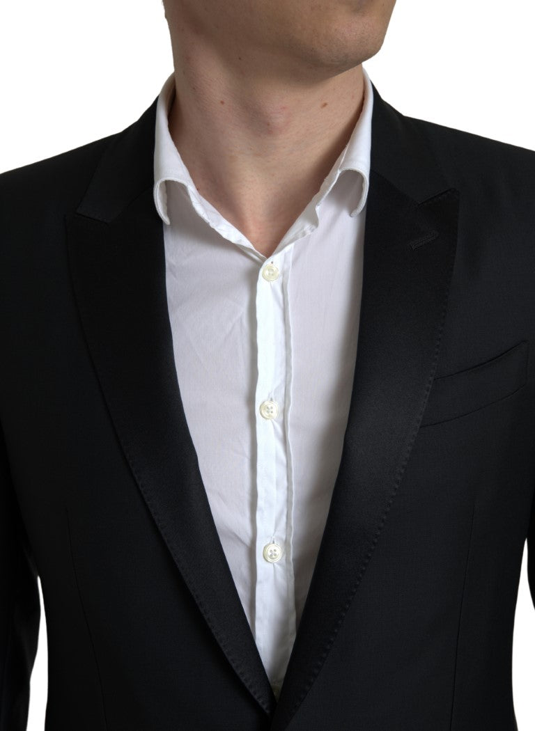 Exquisite slim-fit wool blend blazer