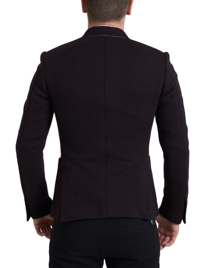 Elegant purple double-breasted wool blazer