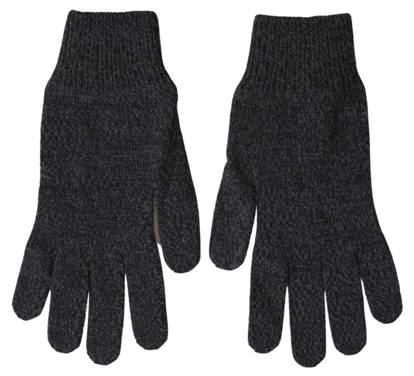 Graue Schurwolle stricken Hände Mitten Männer Handschuhe