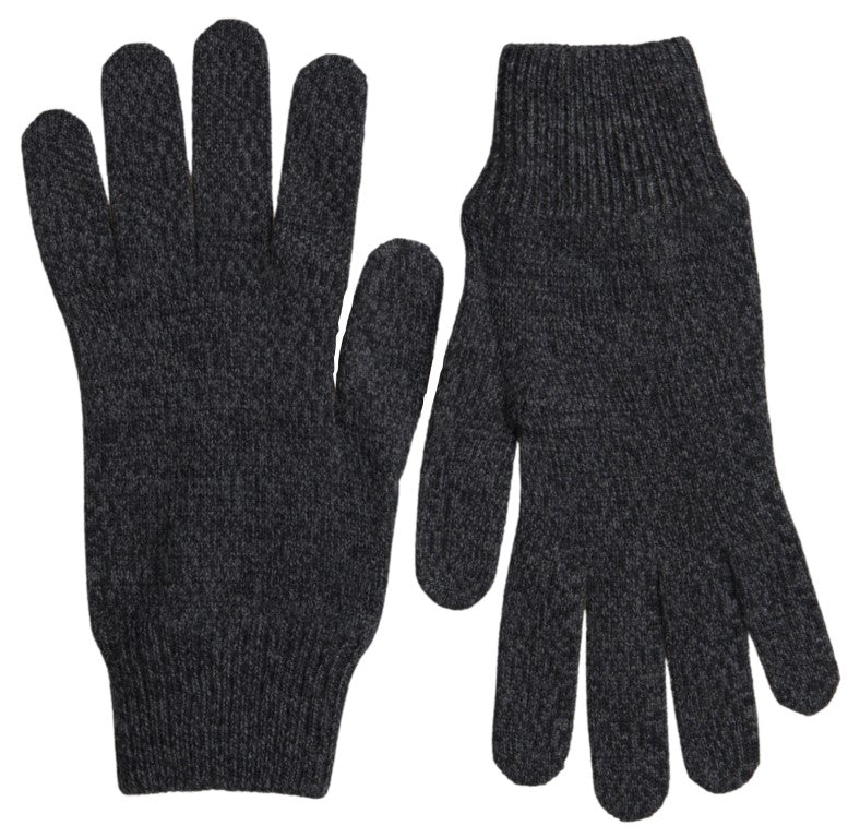 Graue Schurwolle stricken Hände Mitten Männer Handschuhe