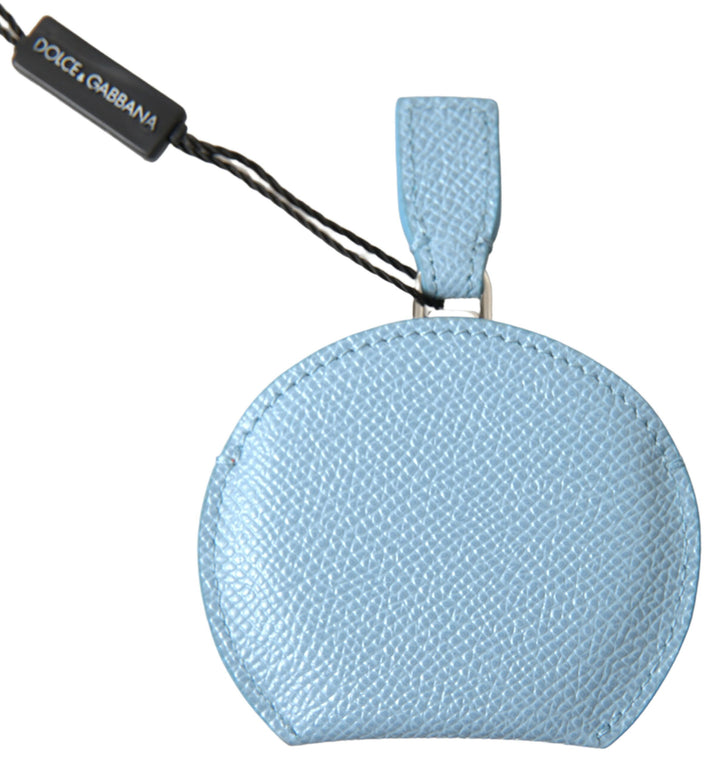 Elegant leather mirror holder in light blue