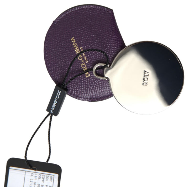 Elegant purple leather mirror holder