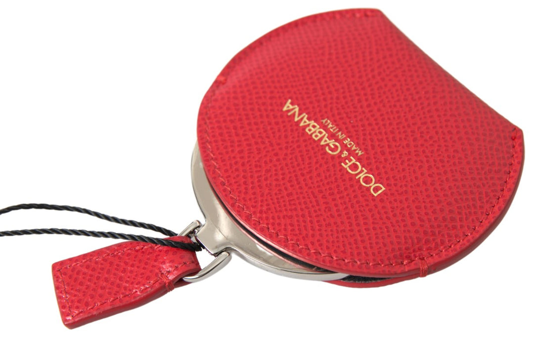 Elegant red leather mirror holder