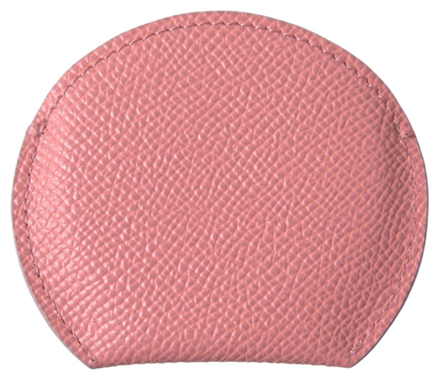Chic pink leather hand mirror holder
