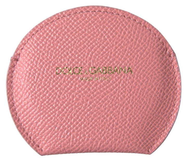 Chic pink leather hand mirror holder
