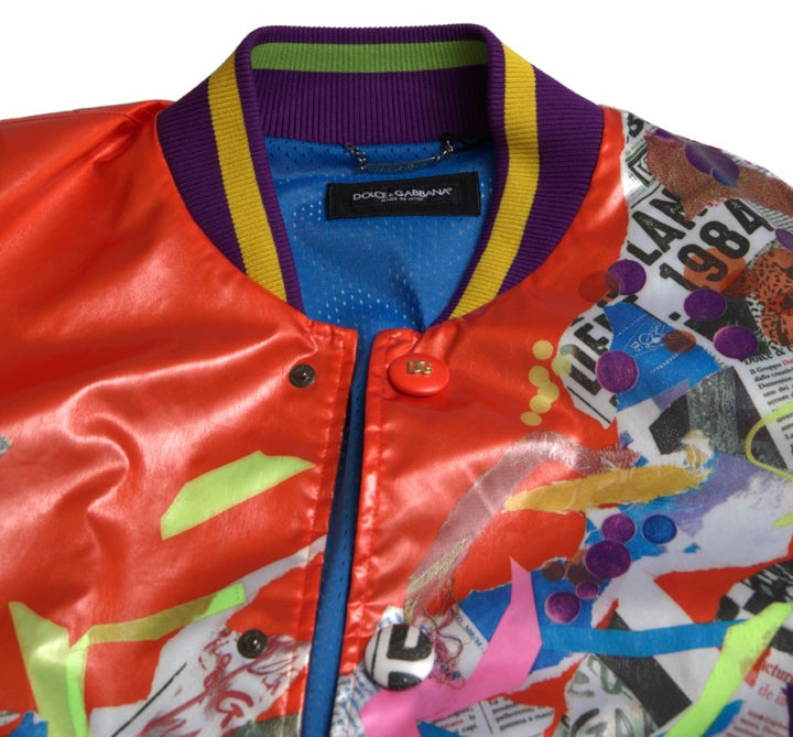 Elegant orange bomber jacket - Men's luxury outerwear
