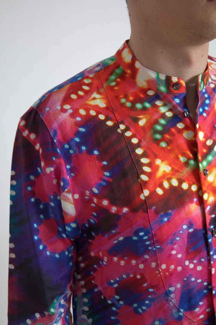 Beautiful multicolor linen casual shirt