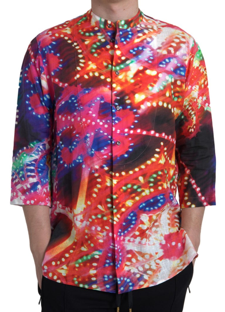 Beautiful multicolor linen casual shirt
