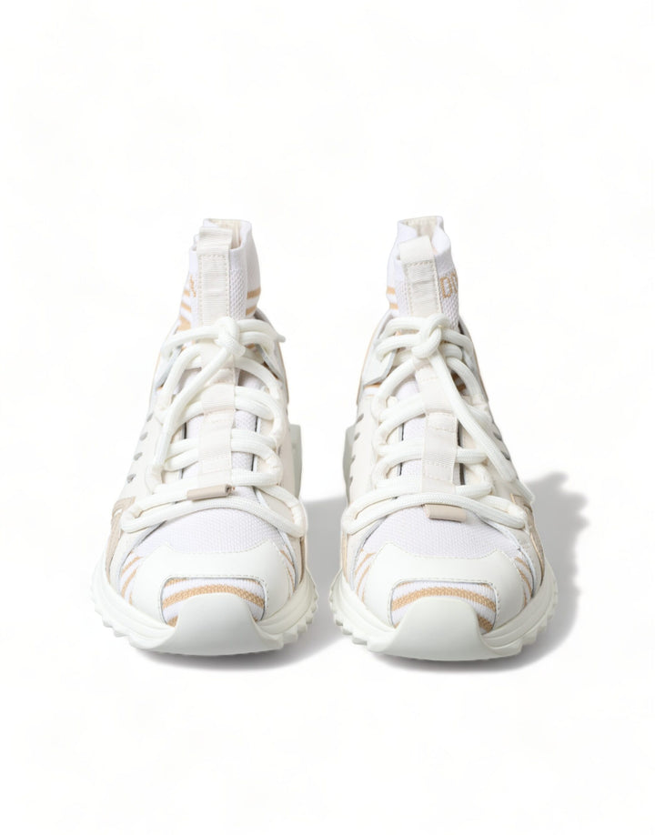 Weiß Beige Sorrento Socken Sneakers Schuhe