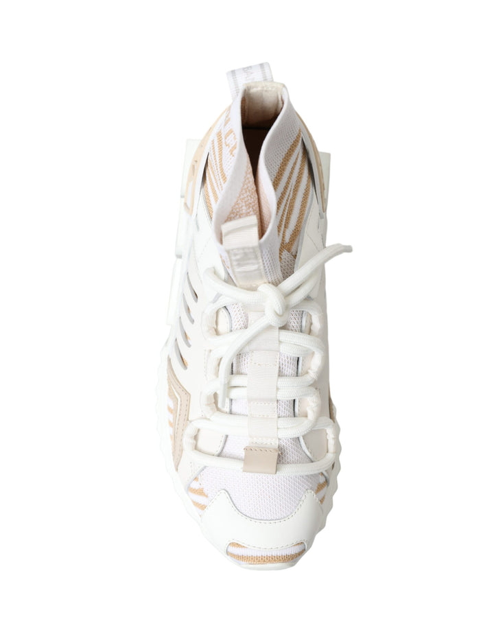 Weiß Beige Sorrento Socken Sneakers Schuhe