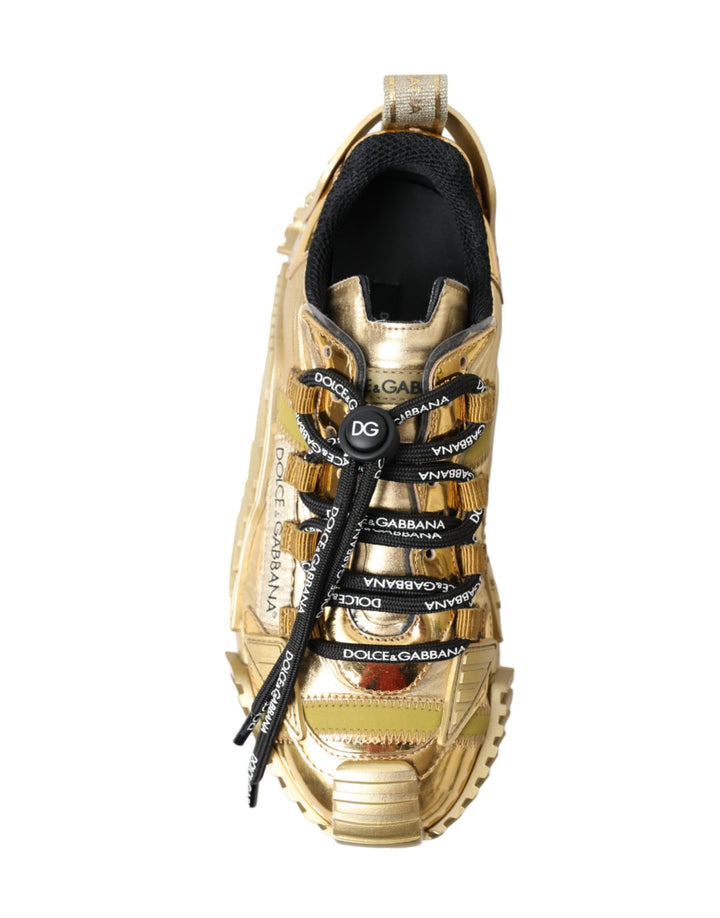 Dolce & Gabbana Glänzende goldfarbene Luxus-Sneakers