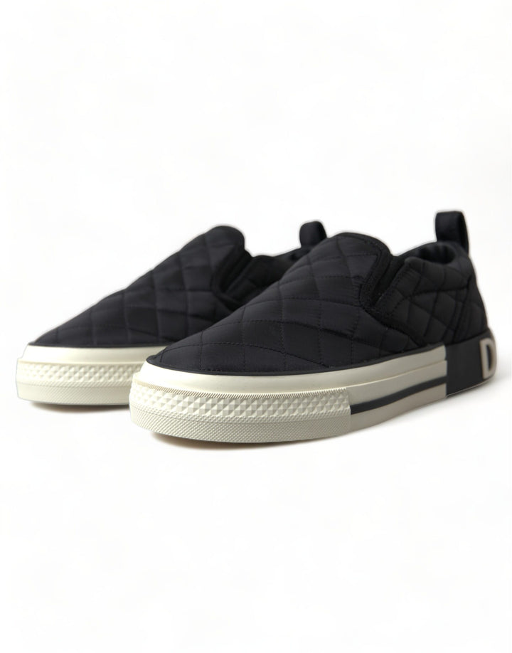 Dolce & Gabbana Elegante gesteppte schwarze Canvas-Sneakers