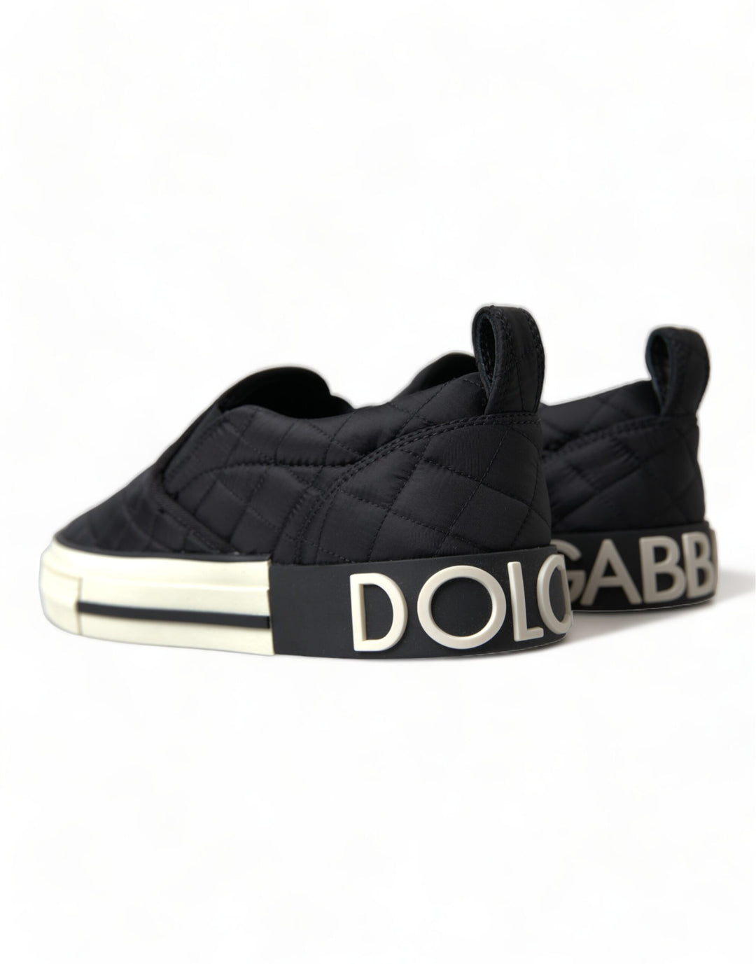 Dolce & Gabbana Elegante gesteppte schwarze Canvas-Sneakers