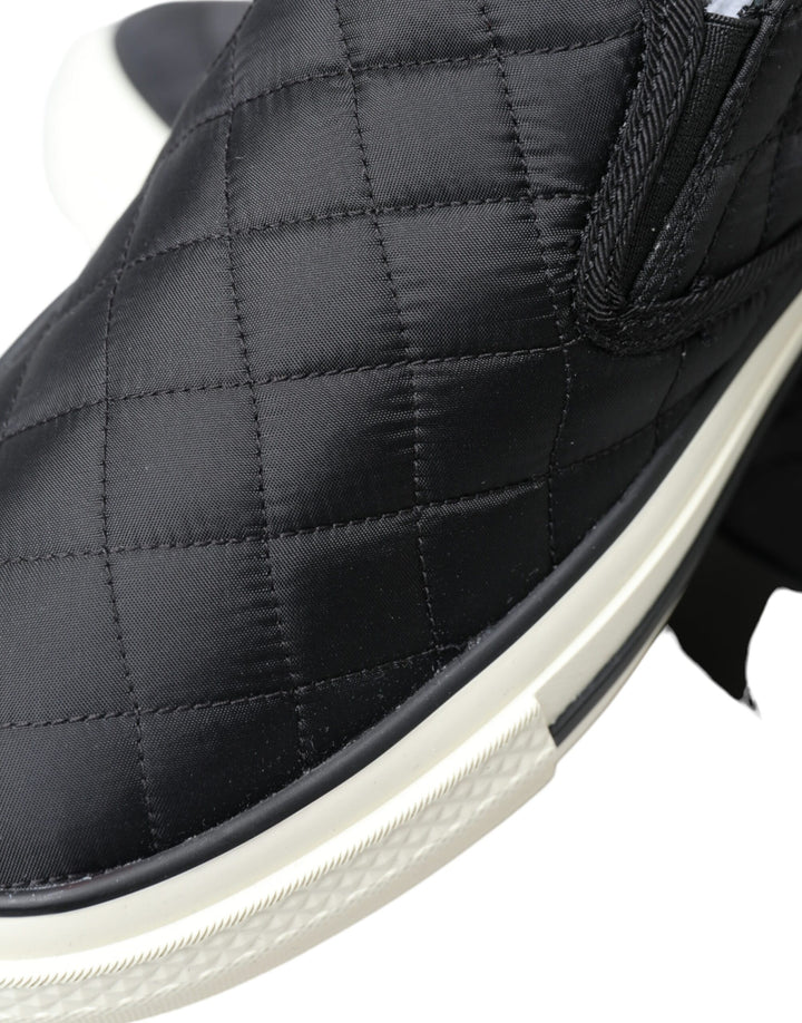 Dolce & Gabbana Elegante gesteppte schwarze Canvas-Sneakers