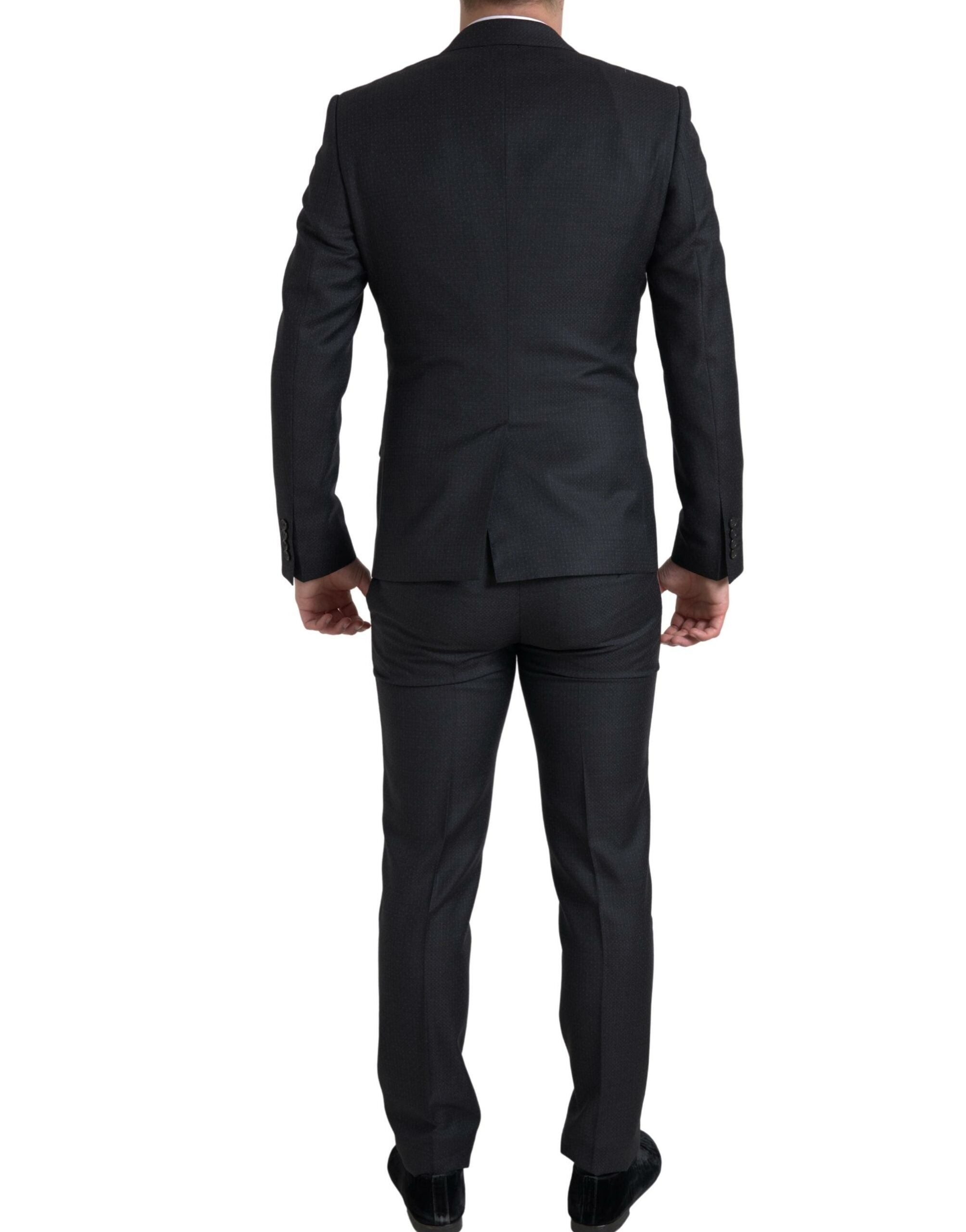 Elegant black Martini slim fit suit 3-piece
