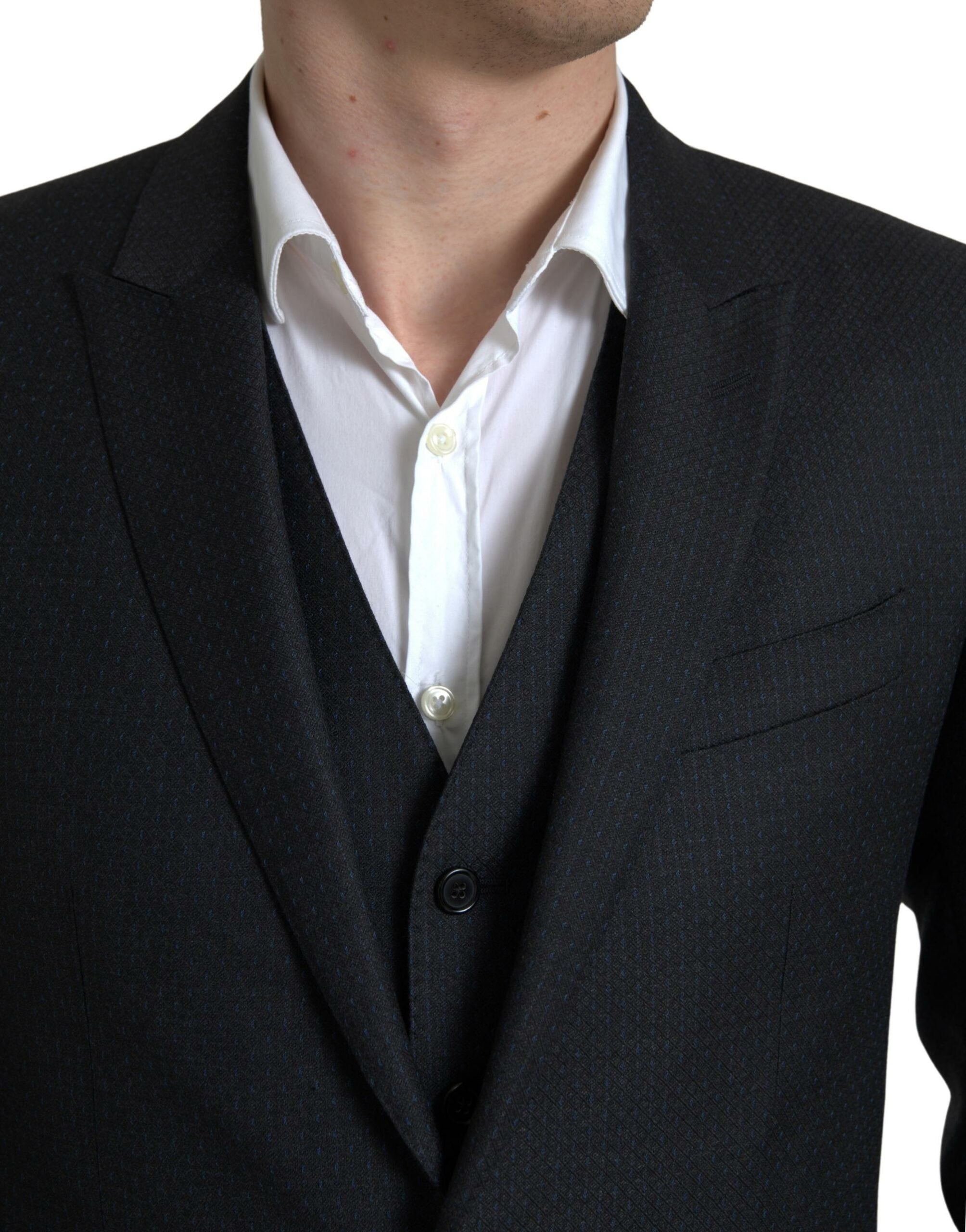 Elegant black Martini slim fit suit 3-piece