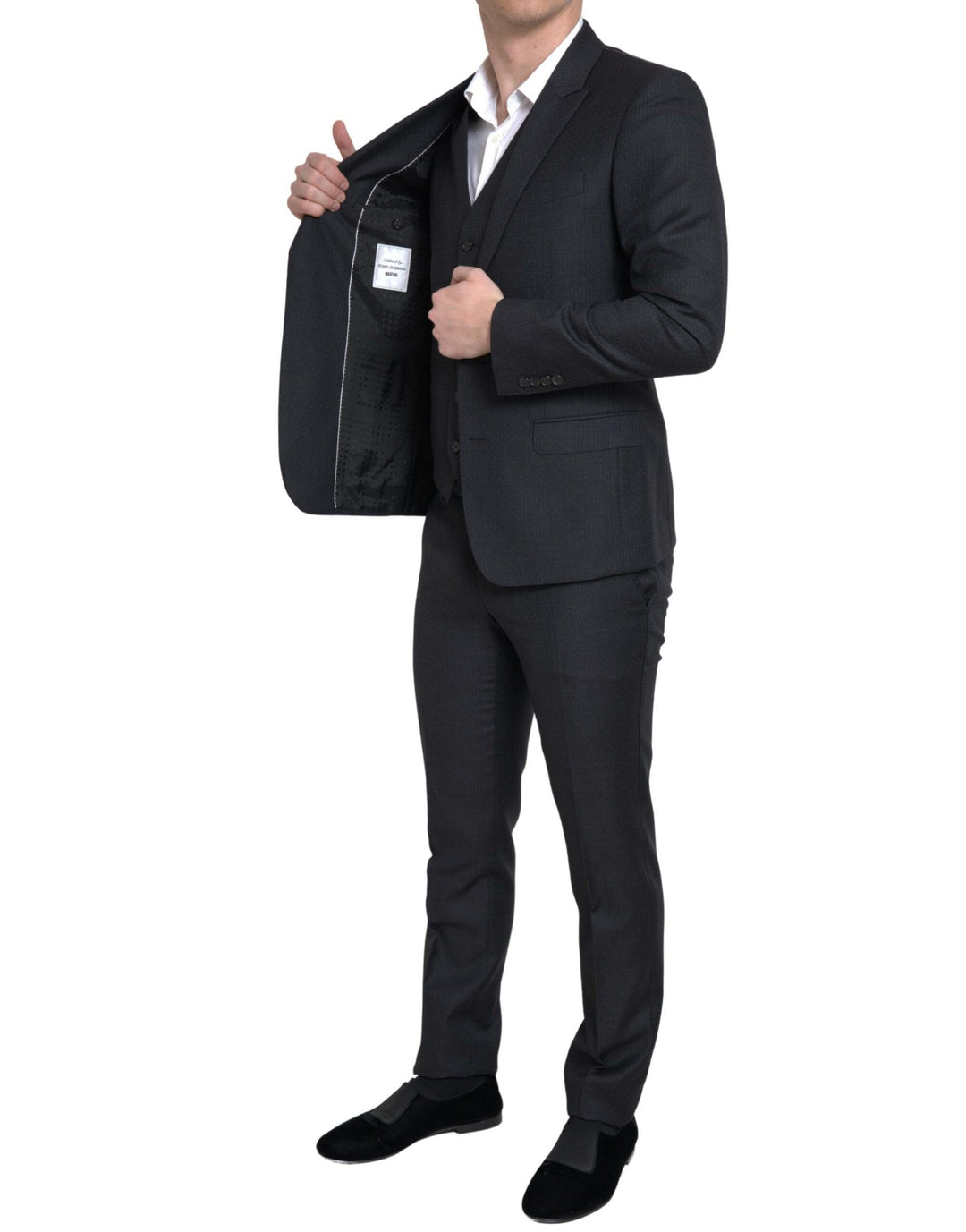 Elegant black Martini slim fit suit 3-piece